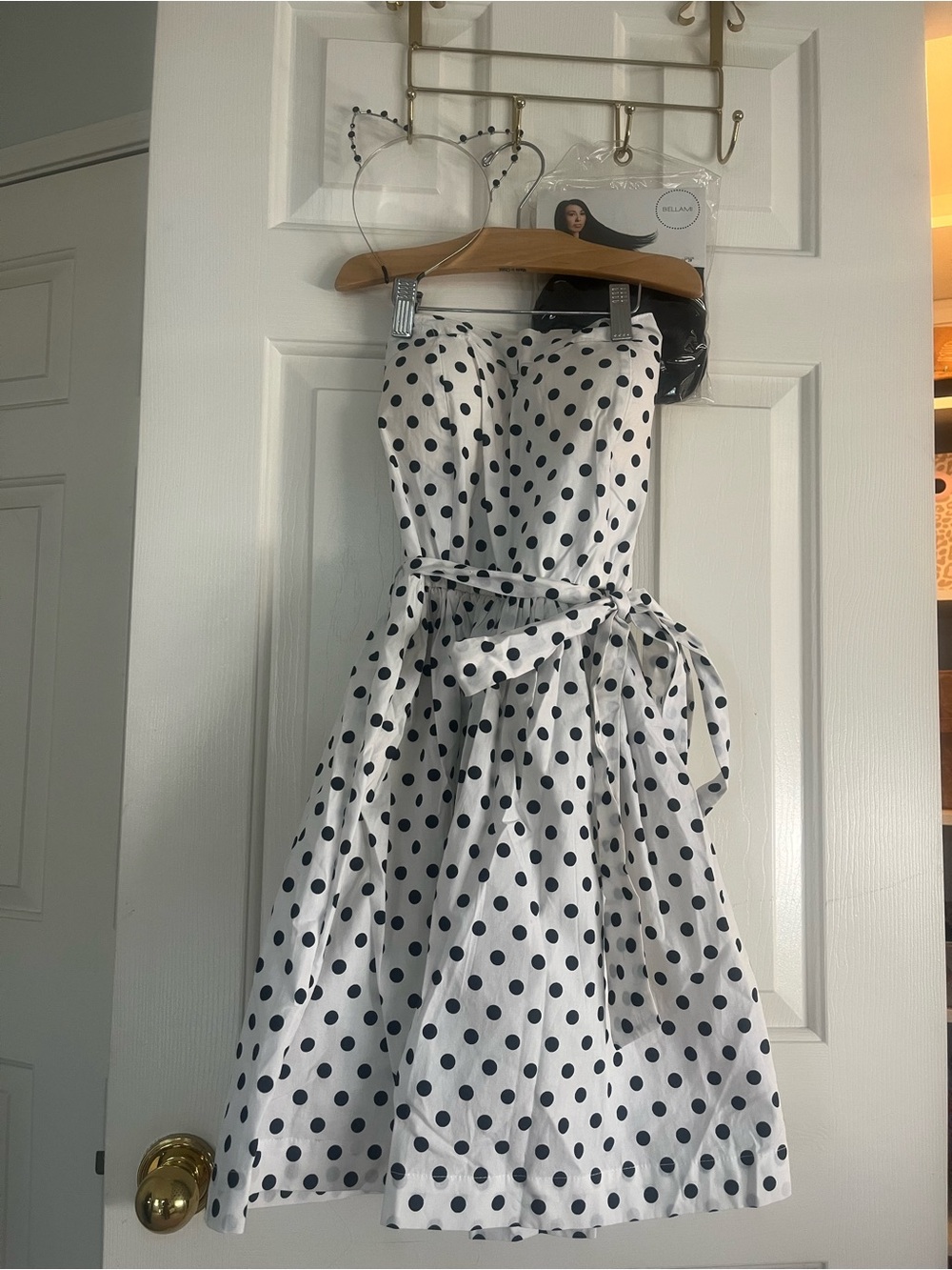 Girls White Dress with Black Polka Dots Halloween costume Ariana Grande